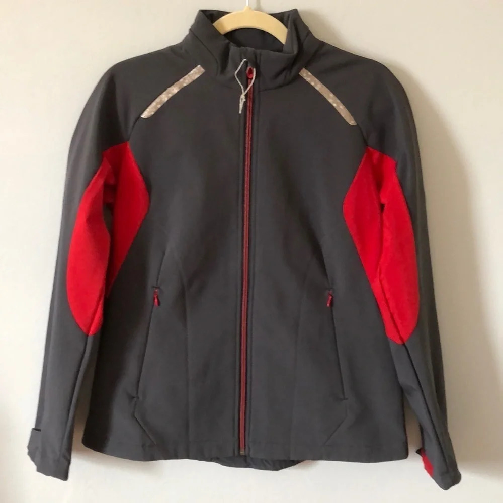 NORTH END SPORT‎ Ladies Red & Gray Full Zip Pockets Jacket Size Medium